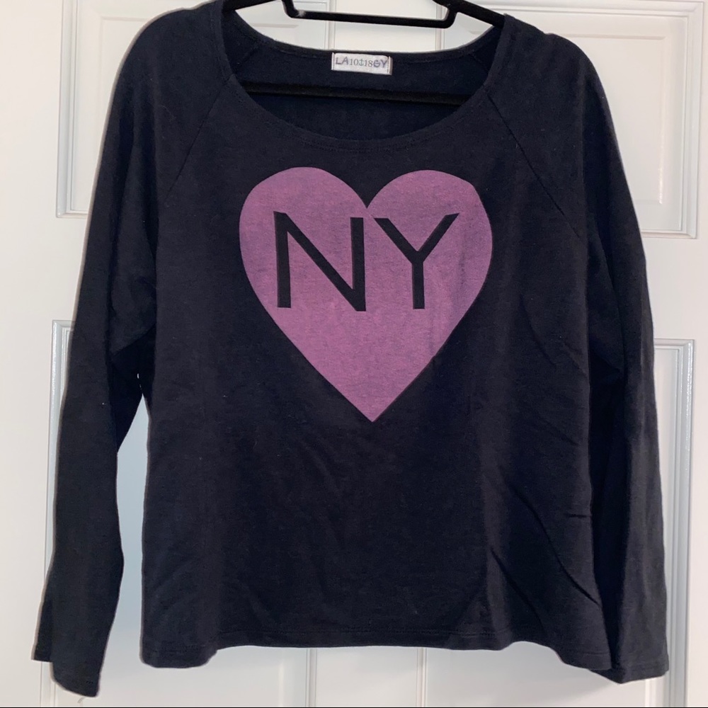Dark gray black heart NY sweatshirt